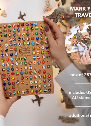 3D LED Wooden World Map 3.0  – Multicolor Wall Art Decor