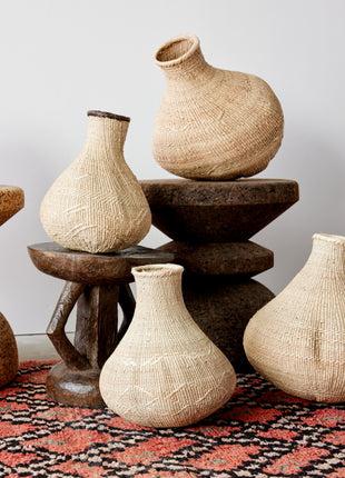 Binga Nongo Natural Woven Gourd Basket - Handmade Decorative Accent Piece