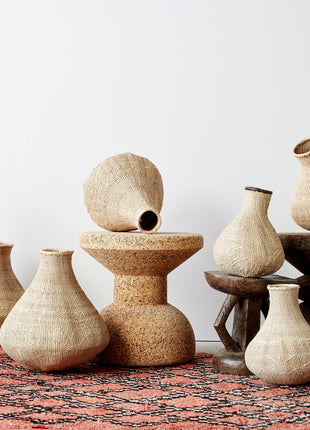 Binga Nongo Natural Woven Gourd Basket - Handmade Decorative Accent Piece