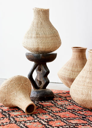 Binga Nongo Natural Woven Gourd Basket - Handmade Decorative Accent Piece