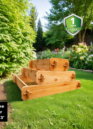 Timberlane Gardens 3-Tier Raised Garden Bed Kit – Small Cedar Elevated Planters