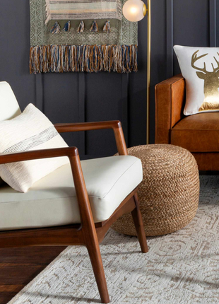 Kaumakani Knitted Jute Round Pouf - Eco-Friendly Floor Pouf Ottoman