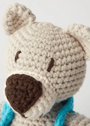 Handmade Organic Cotton Bear - Eco-Friendly Plush Toy for Babies & Kids