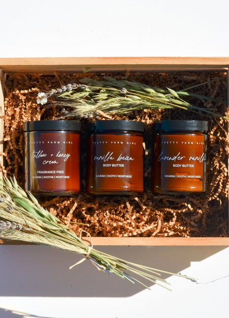 Natural Tallow Skincare Gift Set – Hydrating Body Butter Trio (3 Scents)