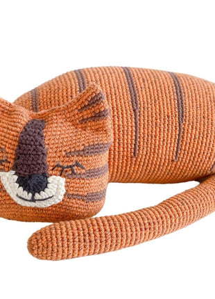 Organic Cotton Tiger Plush – Handmade Eco-Friendly Baby Toy & Nursery Decor