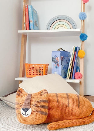 Organic Cotton Tiger Plush – Handmade Eco-Friendly Baby Toy & Nursery Decor